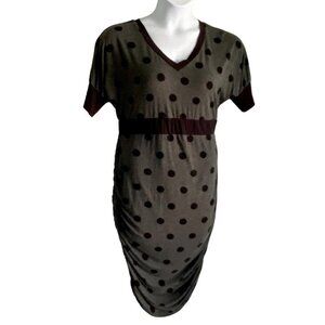 Kimi and Kai Gray Black Polka Dot Maternity Dress Medium
